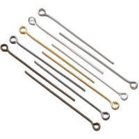 200pcs 18-40mm Metal Eye Head Pins Gold Bronze 5 Colors Eye Pins Connectors For Jewelry Making Findings Diy Earring Accessories