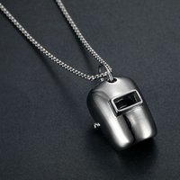 Megin D acier inoxydable titane soudeur métal masque facial casque pendentif Hip Hop collier chaînes collier pour hommes femmes cadeau bijoux
