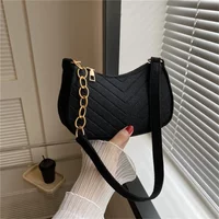 Korean Style Mini Felt Shoulder Bag Ergonomic Underarm Saddlebag Purse Shoulder Pouch Simple Light Weigh Underarm Bag