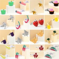 Annlyy Fashion Banana Apple Tree Cupcake Pepper Strawberry Ice Cream Leaf Pineapple Carrot Watermelon Mens Cufflinks Cuff Links