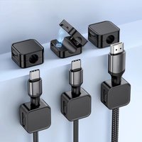 6pcs Magnetic Cable Clips Adjustable Organizer Holder Cable Under Desk Cable Management Wire Keeper Desktop USB Cable Protector
