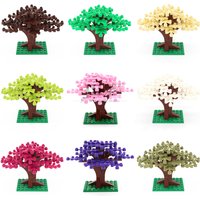 Moc DIY Garden Plants Small Tree 9 Colors Courtyard Enlighten Building Block Bricks Compatible All Brand Assembles Particles