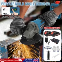 Cordless Angle Grinder Brushless with 2 Battery &Charger & Storage Box 21V 125mm