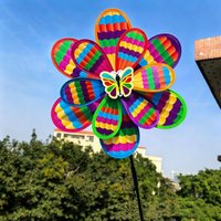 Multistyles Sunflower Windmill PVC Diameter 35~40cm Rotating Sunflower Stake Standing Lawn Flower Pinwheel