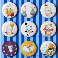 F-Final Fantasy Moogle FF VII Icons Badge Creative Figure Enamel Pins Round Tinplate Brooch Bag Clothes Accessories
