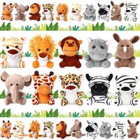 10-50 PCS Small Safari Stuffed Animals Bulk 12cm Jungle Animal Mini Plush Toys for Party Favors Birthday Baby Shower Gift Bags image 3