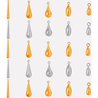 6pcs/Lot Different Size Long Water Droplets Pendant Stainless Steel Charms For Jewelry Making Supplies Bulk DIY Earrings Bohemia