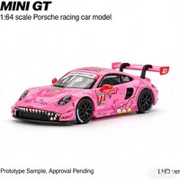 MINI GT 1:64 911 GT3 R #77 AO Racing 2024 Simulation static alloy car model, Boys' festival gift toy collection ornament.