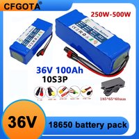 NEW 36V 100Ah 18650 battery pack 10S3P 100000mAh built-in 15A BMS, 250W-500W battery+42V 2a charger