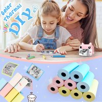 6/9 rolle 57*30mm kinder Farbe Thermische Papier Label Tintenlosen Aufkleber Papier Bunte Foto Für PeriPage PAPERANG Mini Tragbare HD