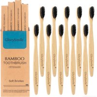 Bamboo Toothbrushes for Adults 4 Pack Wooden Toothbrush Set with Charcoal Infused Soft Bristles Natural Oral Care for Daily Use