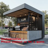 custom.3D Modern Design Cafe Bar Counter Design Coffee Shop Equipment Retail Store Outdoor Mobile Cafe Kiosk Sale