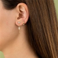 BOAKO Real 925 Sterling Silver Jewelry Accessories Piercing Eyes CZ Stud Earrings For Women Fashion Earrings Female Pendientes