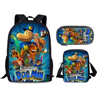 Dog Man 3pcs Set Backpack School Bags Anime Shoulder Bag Pencil Case Camping Book Bags for Boys Girls Best Gift