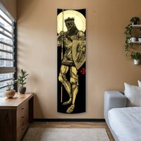 VIKAMA Knight Angel Banner Tapestry, Medieval Armor Wall Hanging Decor, Bedroom And Living Room Home Decoration