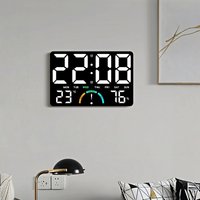 Large Digital Wall Clock TEMP Humidity Week Comfort Level 2 Alarm Snooze Table Clock 12/24H Count-up Countdown LED Clock