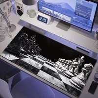 HYBXAXC Vintage Sketch Chess Pieces Large Desk Mat, 90x40cm Extended Mouse Pad, Non-Slip for Home Office