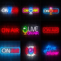 On Air Neon Sign for Wall Decor,Live Show LED Artwork Décor for Live Room, Game Room, Broadcasting Room,Music Studio,USB Powered