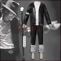 MJ youngsters Clothes Coplay Costume for Show Performance Party Michael Jackson Celebrity Birthday Halloween Billie Jean outfit
