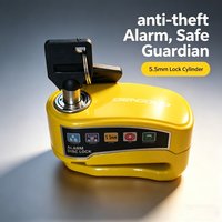 AliExpress NONE Motorcycle Bicycle Lock Alarm Protection Padlock Waterproof Brakelock with Keys Safety Anti-Theft Scooter Wheel Disc Brake Locks