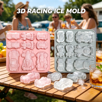 9-Cavity 3D Race Car Silicone Ice Mold Food Grade Non-Stick Ice Tray For Whiskey Cocktail DIY Chocolate Candy Mould