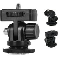 1 PCS 1/4" Screw Quick Release Monitor Holder Camera Clamp Swivel and Tilt Adjustable Monitor Mount with Cold Shoe