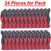 24Pieces/12Pairs Professional Working Protective Gloves For Men Construction Women Garden Nylon Running Glove Obtained CE EN388.