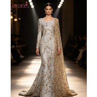 OLOEY African Beads Groom Tulle Lace Fabric with High Quality Sequins Embroidery French Tulle Laces for Nigerian Party