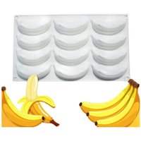 12 Holes Banana Cake Silicone Baking Mold Mousse Chocolate French Dessert DIY Cake Decoration Tools