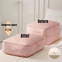 Heavy Duty Self Compressing Storage Bag Vacuum Saver Space Saver for Clothes Blankets Quilts Closet Home Travel