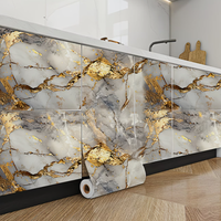 Grey Marble Pattern Kitchen Stove Oil Proof Film Self Adhesive Waterproof Heat Resistant Wall Protector Sticker
