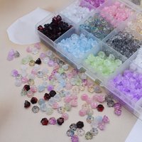 50pcs Colorful Small Lily of The Valley Flower Shape Bead 6mm Lampwork Glass Loose Beads for DIY Craft Jewelry Making Accessorie