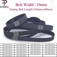 Printfly 2GT/GT2 Timing Belt Width 10mm 244 250 260 280 294 300 320 340 350 360 376 380 400 420 436 444 450 500 550 600 610 640