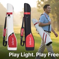 Professional Park Golf Club Bag PU Leather Waterproof Case Portable Shoulder Carry Bag Multi Pockets Men Women Outdoor Sports