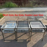 Thickened Stainless Steel Portable BBQ Grill for Outdoor Camping Large Charcoal BBQ Pit Multi-Person Use Durable Outdoor Gear