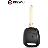 KEYYOU 1 Button Remote Key Blank With TOY43 Blade (with light hole) Car Key Blank For Toyota 1 Side Button