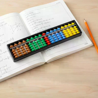 1Pcs Chinese Abacus Math Calculating Counting Tool 17 Digits Column Abacus Soroban For Kids Beginners