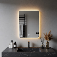 45x60cm Bathroom Wall Mirror Bathroom Mirror With Lighting Mirror With LED Light Touch switch And 3 Colors Dimmable Hardwired