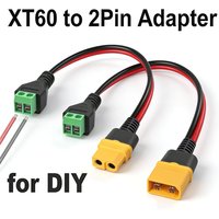 XT60 to 2 Pin Solderless Terminal Adapter XT60 Connectors Terminal Cable, for Solar Panels,Drone, Model Aircraft,Balance Charger