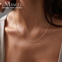 eManco Authentic Classic Necklace Design Simple Chain Bone Chain Stainless Steel Accessories Wholesale Factory Supply