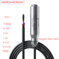 0-10m 15m Liquid Level Sensor Transmitter 4-20mA 0-10V Submersible Liquid Level Transducer 0-5V Water Level Meter 0-3.3V RS485