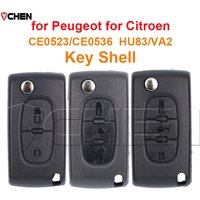 For Peugeot 207 307 308 407 607 807 Remote Key Case For Citroen C2 C3 C4 C5 C6 Flip Folding Car Fob Shell Housing 2/3 Btns Cover