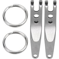2Pcs Outdoor Belt Clip Stainless Steel Suspension Pocket Clip Key Holder with Keychain Mini Suspension Clip Keychain Pocket Clip