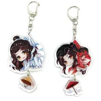 2pcs/set Anime Keychains tianguancifu for women Car Accessories Keychain Acrylic Cute Key Chains wholesale