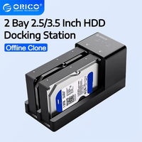 ORICO 2 Bay 2.5/3.5 Inch HDD Docking Station with Offline Clone SATA to USB 3.0 Hard Drive Enclosure for 2.5 3.5 Hard Drive Case