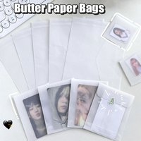 20Pcs High Quality Butter Paper Butter Paper Bags Semi-transparent Dustproof Card Holder Postcard Card Storage Small Envelope