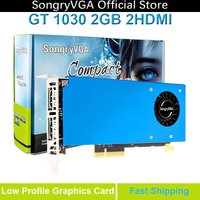SongryVGA GT 1030 Low Profile Graphics Card,2GB GDDR5 64-Bit Dual Output Ports 4K,PCIe 3.0 Compatible SFF/Thin ITX/HTPC PC