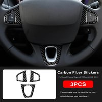 For Renault Fluence Megane 3 RS Scenic 2009 2010 2011 2012 2013 2014 2015 Real Soft Carbon Fiber Sticker Car Steering Wheel Trim