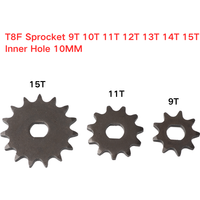 9T 11T 15T T8F Sprocket 10MM for 47cc 49cc Dirt Bike ATV Engine MY1020 Motor Pinion Gear Razor EVO IZIP 500W 1000W E-Scooter