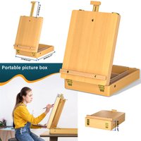 Wooden Table Box Easel - Adjustable Easel Wood Table Sketch Box Easels, Portable Art Easel for Painting and Drawing